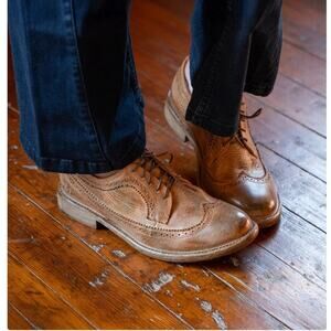 Bed|Stü Lita K II Cobbler Series Leather Oxfords in Distressed Tan W's Size 6.5